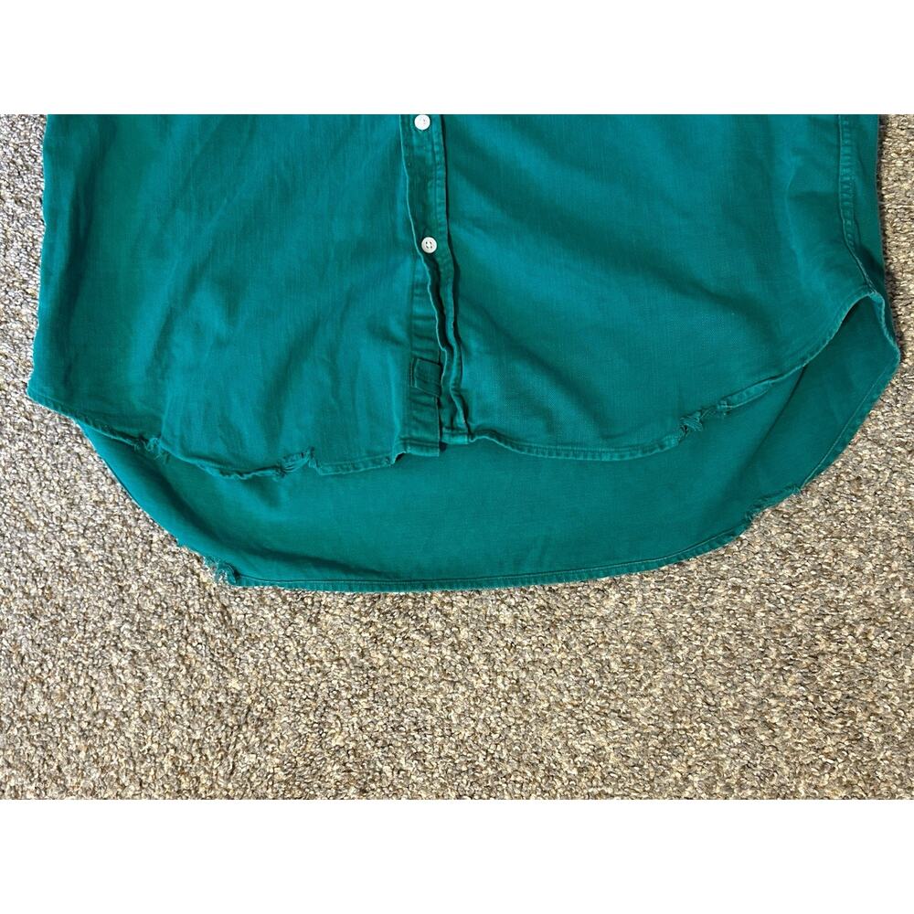 Frank & Eileen Eileen Green Solid Button-Up Shirt L Cotton Long Sleeve Pockets - Picture 10 of 12